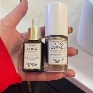 Sunday Riley Luna Night Oil and Auto Correct Cream Duo used some of it